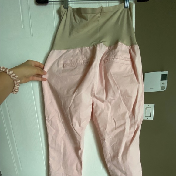 NWOT GAP Maternity Full Panel Girlfriend Chinos pink size 10 - Picture 4 of 6